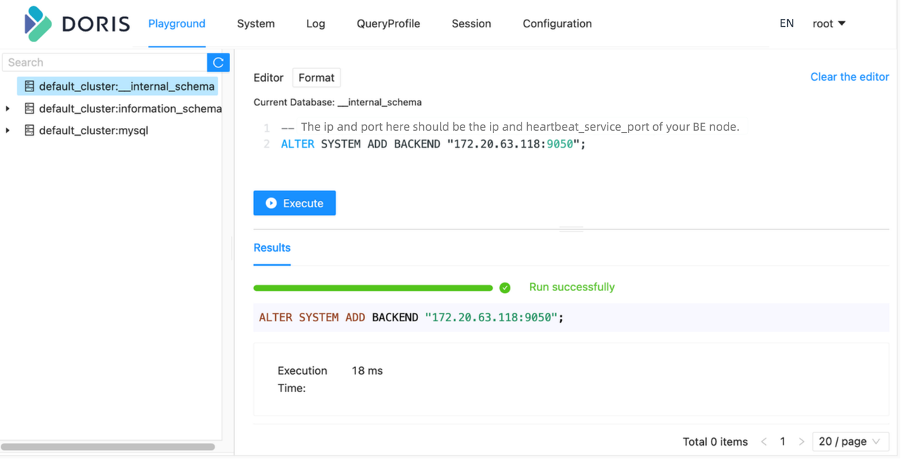 Doris WebUI Playground
