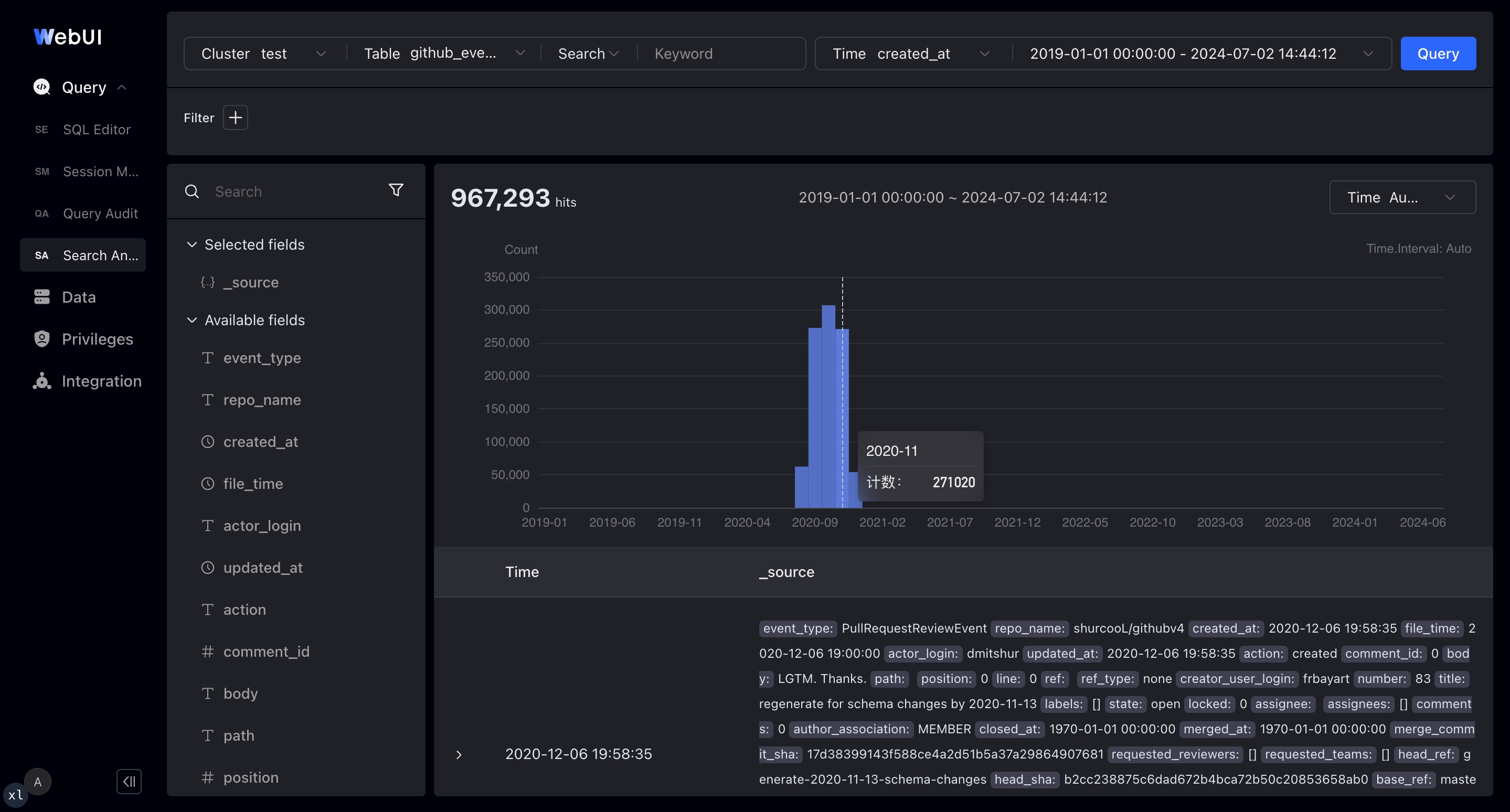 WebUI-a log search and analysis interface similar to Kibana