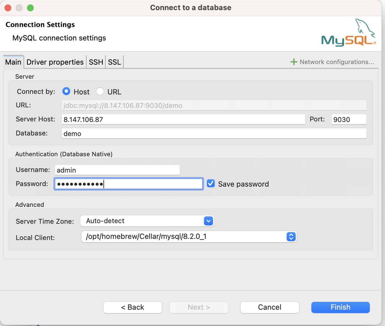 database connect via dbeaver